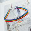 2021 Rainbow Choker Necklace LGBT Promissory Gift Woven Fabric Collar Necklace Personal Information Accessories Gift