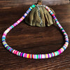 2021 Soft Pottery Choker Necklace For Women Bohemian Adjustable Rainbow Polymer Clay Collar Necklace Gift