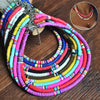 2021 Soft Pottery Choker Necklace For Women Bohemian Adjustable Rainbow Polymer Clay Collar Necklace Gift