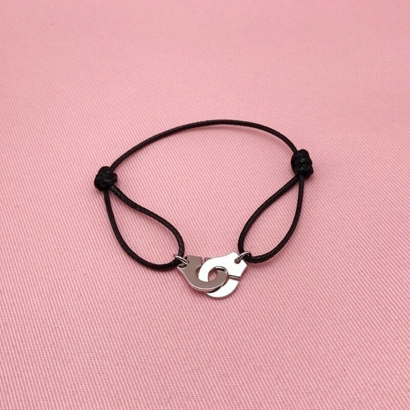 2022 Titanium Steel Handcuffs Bracelets Leather Cord Women's Bracelets Metal Accessories Party Jewelry