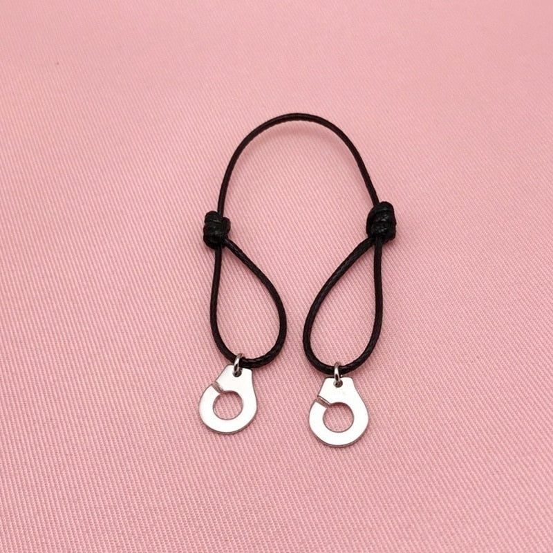 2022 Titanium Steel Handcuffs Bracelets Leather Cord Women's Bracelets Metal Accessories Party Jewelry