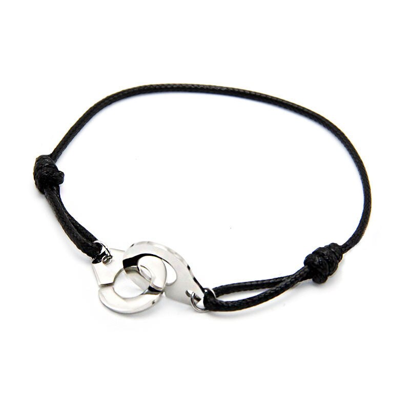 2022 Titanium Steel Handcuffs Bracelets Leather Cord Women's Bracelets Metal Accessories Party Jewelry