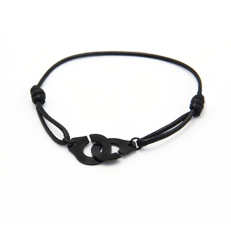 2022 Titanium Steel Handcuffs Bracelets Leather Cord Women's Bracelets Metal Accessories Party Jewelry