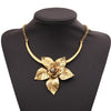 2022 Vintage Alloy Necklace For Women Retro Gold/Silver Plated Big Flower L Pendant Necklace Choker Necklaces XLL110
