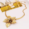 2022 Vintage Alloy Necklace For Women Retro Gold/Silver Plated Big Flower L Pendant Necklace Choker Necklaces XLL110