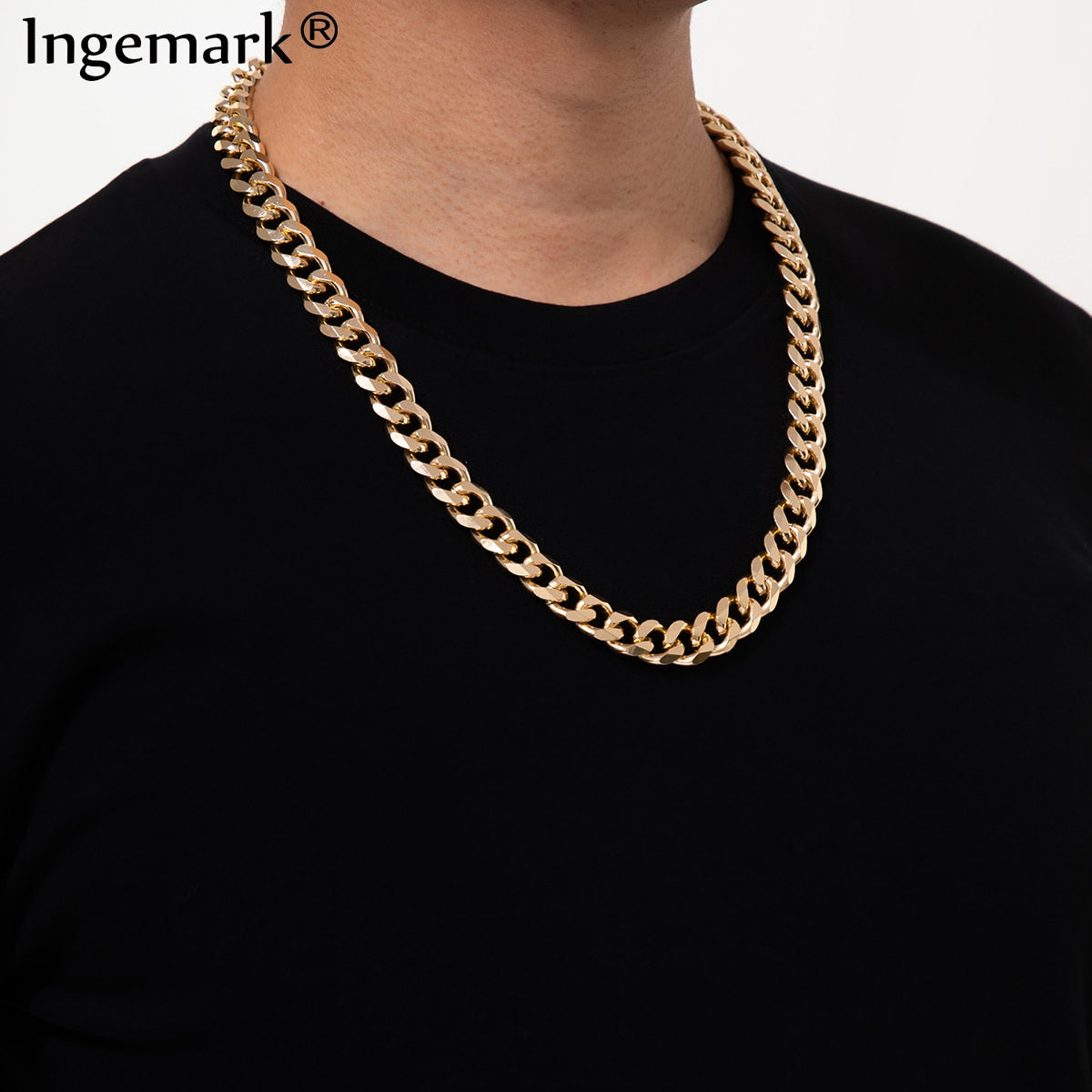 2021   Vintage Gold Color Smooth Thick Chains Necklaces For Women Boho Lock Chain Female Necklaces Men Jewelry Gifts