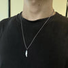 2021 Feather Necklace Chain Stainless Steel Necklace For Women Men Simple Long Chain Leaf Pendant Couples Minimalist Jewelry