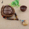 2022 Handmade Vintage Nepal Long Buddhist  Wood Beaded Pendant & Necklace Ethnic Bohemian Boho Lucky Jewelry for Women Men
