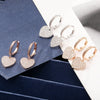 2022  Heart Hoop Earrings Gold Color Trendy Love Charm Jewelry CZ Zircon Women Jewelry Gift Accessories