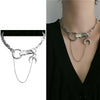 2021 Hip Hop Heart Shaped Moon Clip Pendant Necklace For Women Punk Cool Harajuku Charm Creative Choker Jewelry