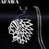 2022 Indian Elder Chain Men Necklace Silver Color Stainless Steel Necklaces &amp; Pendants Chain Jewelry ketting N3081S01