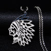 2022 Indian Elder Chain Men Necklace Silver Color Stainless Steel Necklaces &amp; Pendants Chain Jewelry ketting N3081S01