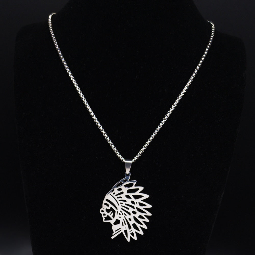 2022 Indian Elder Chain Men Necklace Silver Color Stainless Steel Necklaces &amp; Pendants Chain Jewelry ketting N3081S01