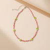2021 Korean Sweet Colorful Little Daisy Acrylic Flowers Boho Beaded Clavicle Necklaces for Women Girls Jewelry