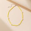 2021 Korean Sweet Colorful Little Daisy Acrylic Flowers Boho Beaded Clavicle Necklaces for Women Girls Jewelry