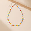 2021 Korean Sweet Colorful Little Daisy Acrylic Flowers Boho Beaded Clavicle Necklaces for Women Girls Jewelry