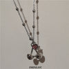 2022 Kpop Fairy Aesthetic Transparent Love Heart Cherry Pendant Bead Chain Necklace For Women Girl Friends Goth Jewelry Gift