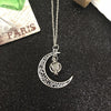 2021 Luminous Gem Stone Moon Pendant Necklaces For Women Men Trendy Vintage Moon Pendant Necklace Jewelry Gifts