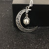 2021 Luminous Gem Stone Moon Pendant Necklaces For Women Men Trendy Vintage Moon Pendant Necklace Jewelry Gifts