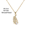2021  Full Crystal Gold Color Leaf Pendant Women Clavicle Necklaces Female No Fade Stainless Steel Chokers Necklace