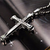 2022 Male Crystal Cross Jesus Pendant Gold/Black/Blue Color Zirconia Cross Pendant Necklace Stainless Steel Jewelry