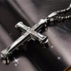 2022 Male Crystal Cross Jesus Pendant Gold/Black/Blue Color Zirconia Cross Pendant Necklace Stainless Steel Jewelry