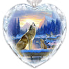 2021 Men and Women Love Crystal Necklace, Domineering Wolves Collection Art Photo Heart-shaped Glass Pendant
