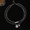 2021 Necklace Korean Like Ins Cool Wind Double Layer Hip Hop Niche Design Sense Clavicle Chain