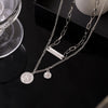 2021 Necklace Korean Like Ins Cool Wind Double Layer Hip Hop Niche Design Sense Clavicle Chain
