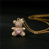 2021 Necklace Women Jewelry Bear Pendant Necklace 4 Colors Design Pave Setting Zircon Copper Collares Gold-chain