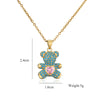 2021 Necklace Women Jewelry Bear Pendant Necklace 4 Colors Design Pave Setting Zircon Copper Collares Gold-chain
