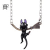 2022 Personality Enamel Jewelry Miyazaki Hayao Kiki's Delivery Service Black cat Broom Pendants Necklace