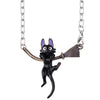 2022 Personality Enamel Jewelry Miyazaki Hayao Kiki's Delivery Service Black cat Broom Pendants Necklace