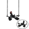 2022 Personality Enamel Jewelry Miyazaki Hayao Kiki's Delivery Service Black cat Broom Pendants Necklace