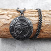 2022 Retro Viking Rune Horus Eye Round Pendant Necklace Men's Metal Titanium Steel Jewelry Accessories Party Gift