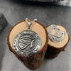 2022 Retro Viking Rune Horus Eye Round Pendant Necklace Men's Metal Titanium Steel Jewelry Accessories Party Gift