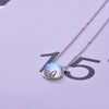 2022 Round Blue Aurora Stone Inlaid Pendant Women's Necklace Metal Clavicle Chain Accessorie Party Jewelry Girl Gift