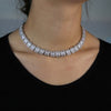2021 Silver Color 11mm Square Cubic Zirconia Tennis Chain Necklace Iced Out AAA CZ Hiphop Choker  Jewelry For Women