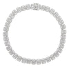 2021 Silver Color 11mm Square Cubic Zirconia Tennis Chain Necklace Iced Out AAA CZ Hiphop Choker  Jewelry For Women