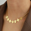 2021 Simple Fshion Geometric Square Round Pendant Gold Color Metal Necklace for Women Girls Chic Jewelry Accessories