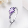 2021  Simple Heart Ring for Women Female Cute Romantic Finger Rings Rhinestone Girl Wedding Engagement Birthday Jewelry Gift