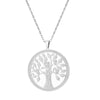 2022 Stainless Steel Necklace for Women Butterfly Big Heart  Owl Tree of Life Round Pendant Necklaces Jewelry Gifts