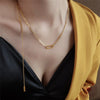 2021 Style Geometric Ellipse Clavicle Necklaces For Women Wedding Accessories Punk Gothic Stainless Steel Jewelry Collier