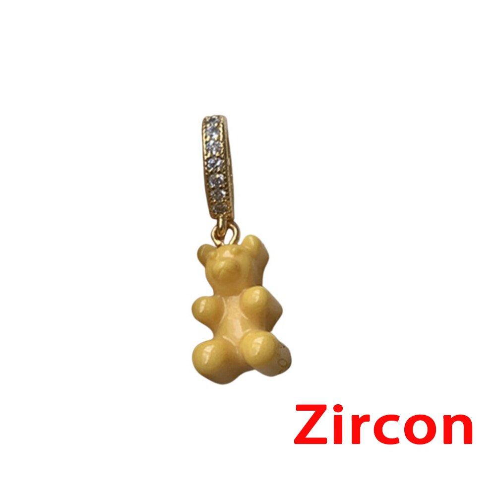 2021 Summer Candy Gummy Bear Pearl Beaded Necklace For Women Colorful Resin Bear Zircon Pendant DIY Choker Y2K Party Jewelry