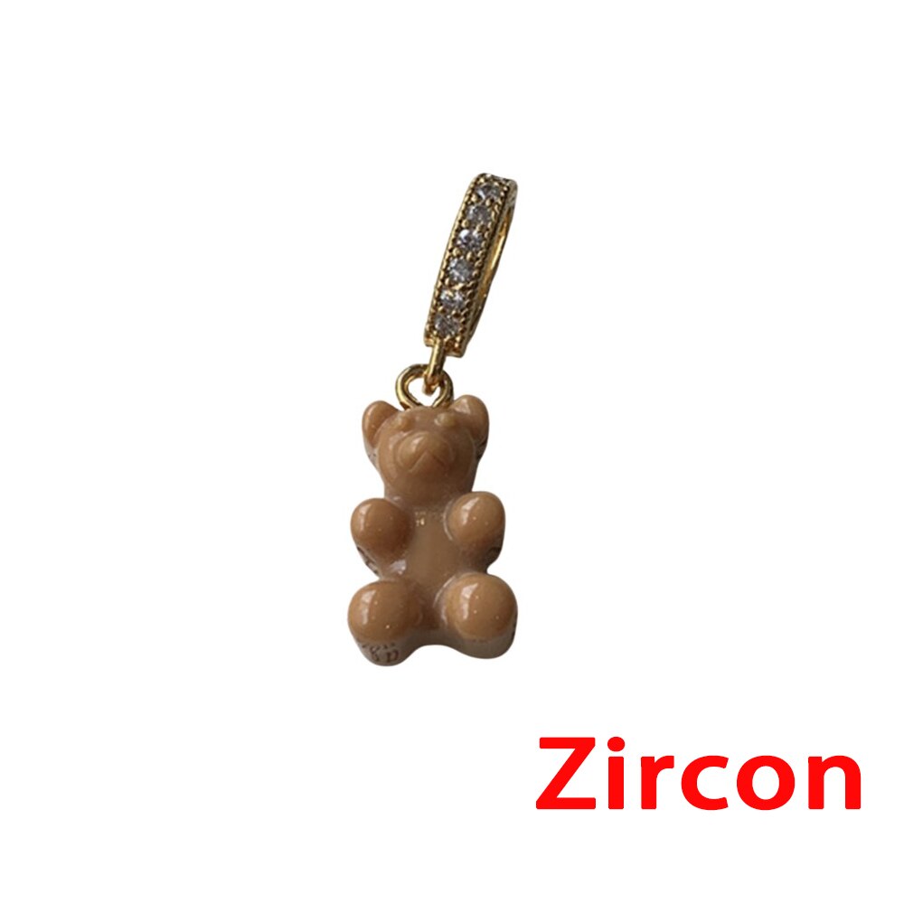 2021 Summer Candy Gummy Bear Pearl Beaded Necklace For Women Colorful Resin Bear Zircon Pendant DIY Choker Y2K Party Jewelry