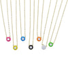 2021  Summer  Jewelry Simple Geometric Round Charm Candy Neon Enamel Colorful  Necklace For Girl