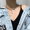 2021 Tend Hip Hop Punk Steel Titanium Metal Women's Necklace Personality Dumbbell Choker Clavicle Chain Popular Jewelry