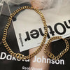 2021 Trend Jewelry Street Hip Hop Thick Necklace Bracelet Letter Double D Stainless Steel Clavicle Chain Accessories