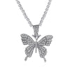 2022 Trendy Cute Small Animal Crystal Butterfly Pendant Necklace Women Silver Color Butterfly Choker Necklace Collar Chain