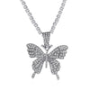 2022 Trendy Cute Small Animal Crystal Butterfly Pendant Necklace Women Silver Color Butterfly Choker Necklace Collar Chain